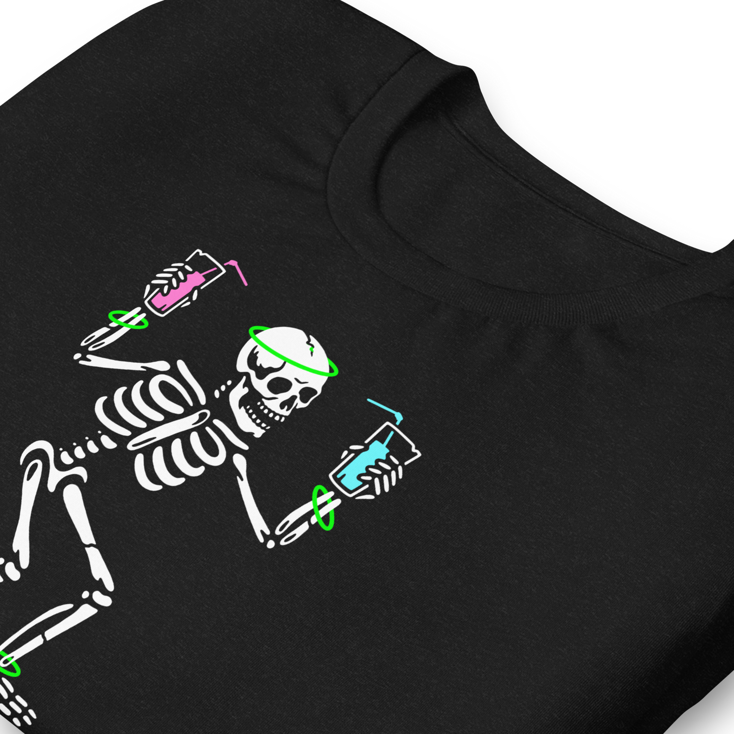 Unisex - Halloween Skeleton Raver - Funny T-shirt