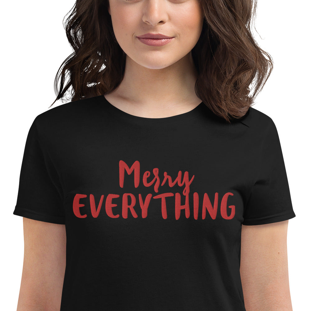 Merry Everything Embroidered Women's short sleeve t-shirt