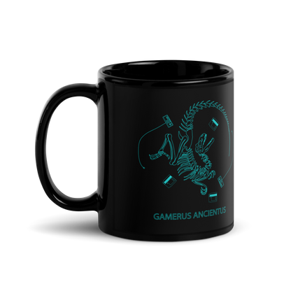 GAMER - Gamerus Ancientus - Funny Black Glossy Mug