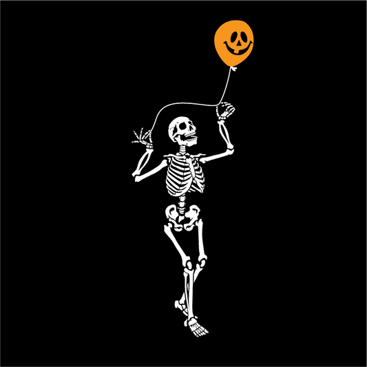 Unisex - Halloween Skeleton Pumpkin Balloon - Funny T-shirt