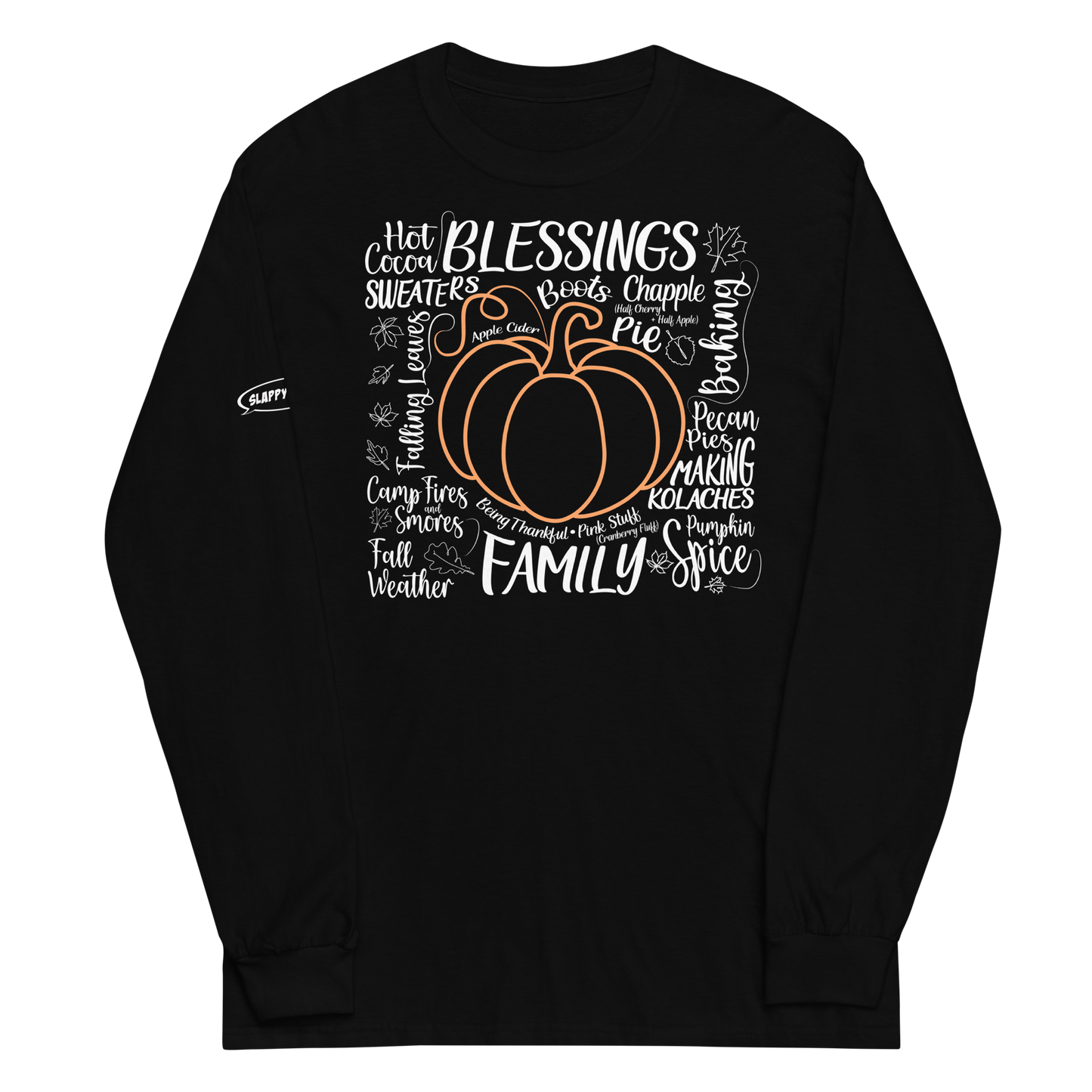 Unisex - Fall - pumpkin with themes of fall - Funny Long Sleeve Shirt
