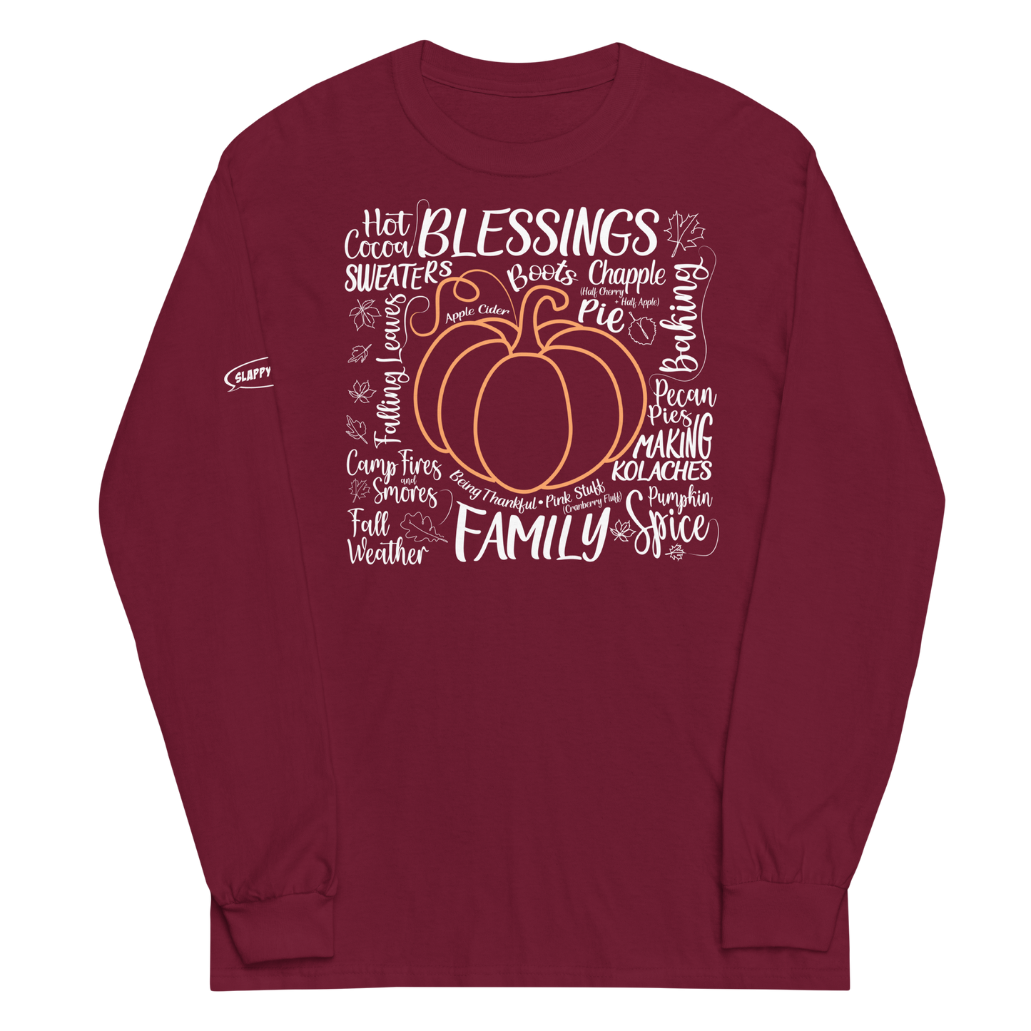 Unisex - Fall - pumpkin with themes of fall - Funny Long Sleeve Shirt
