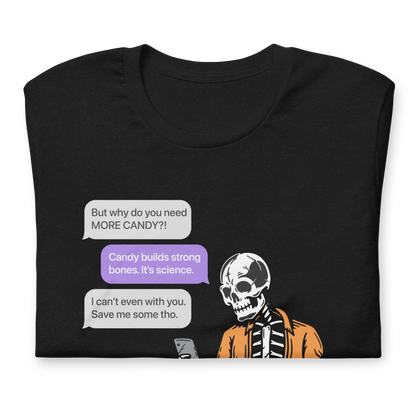 Unisex - Halloween Skeleton bros texting - Funny T-shirt