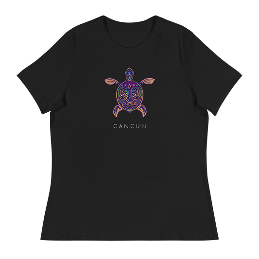 Women's - CANCUN - Tribal Vibrant Turtle T-Shirt