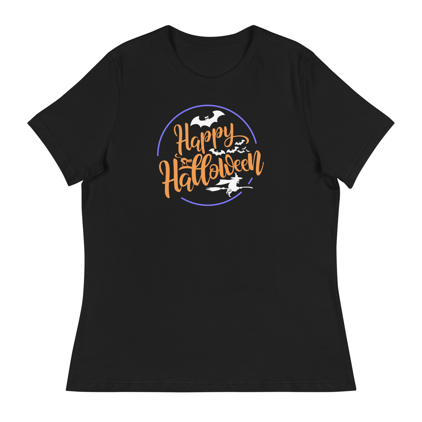 Women's - Halloween circled bats and witches - Funny T-Shirt