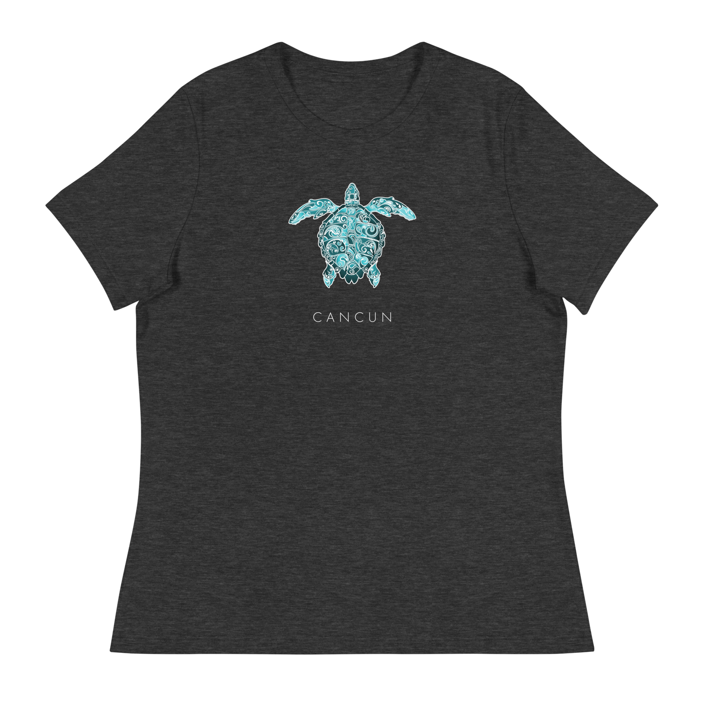 Womens - CANCUN - Art Flourish Sea Turtle Fun T-Shirt
