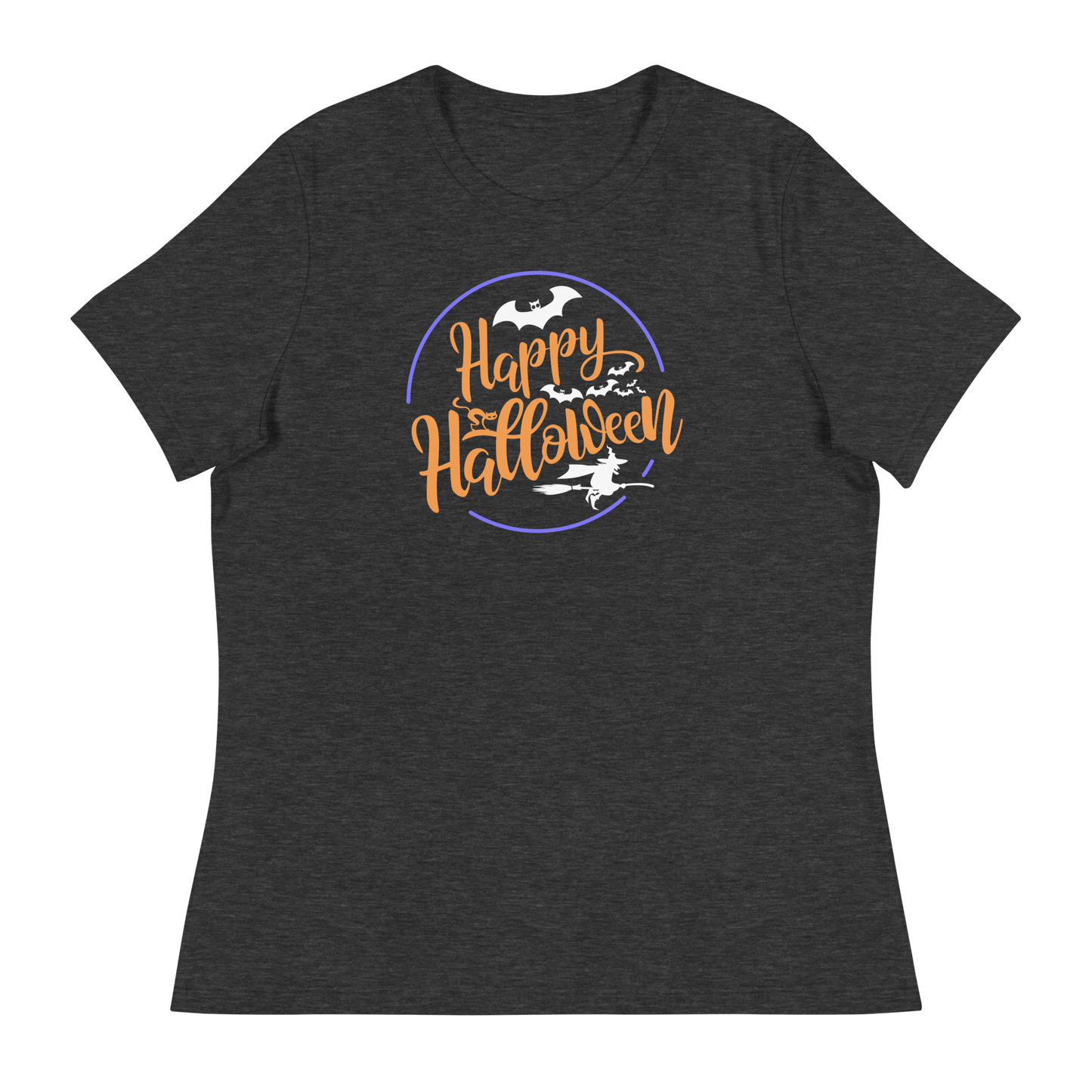 Women's - Halloween circled bats and witches - Funny T-Shirt