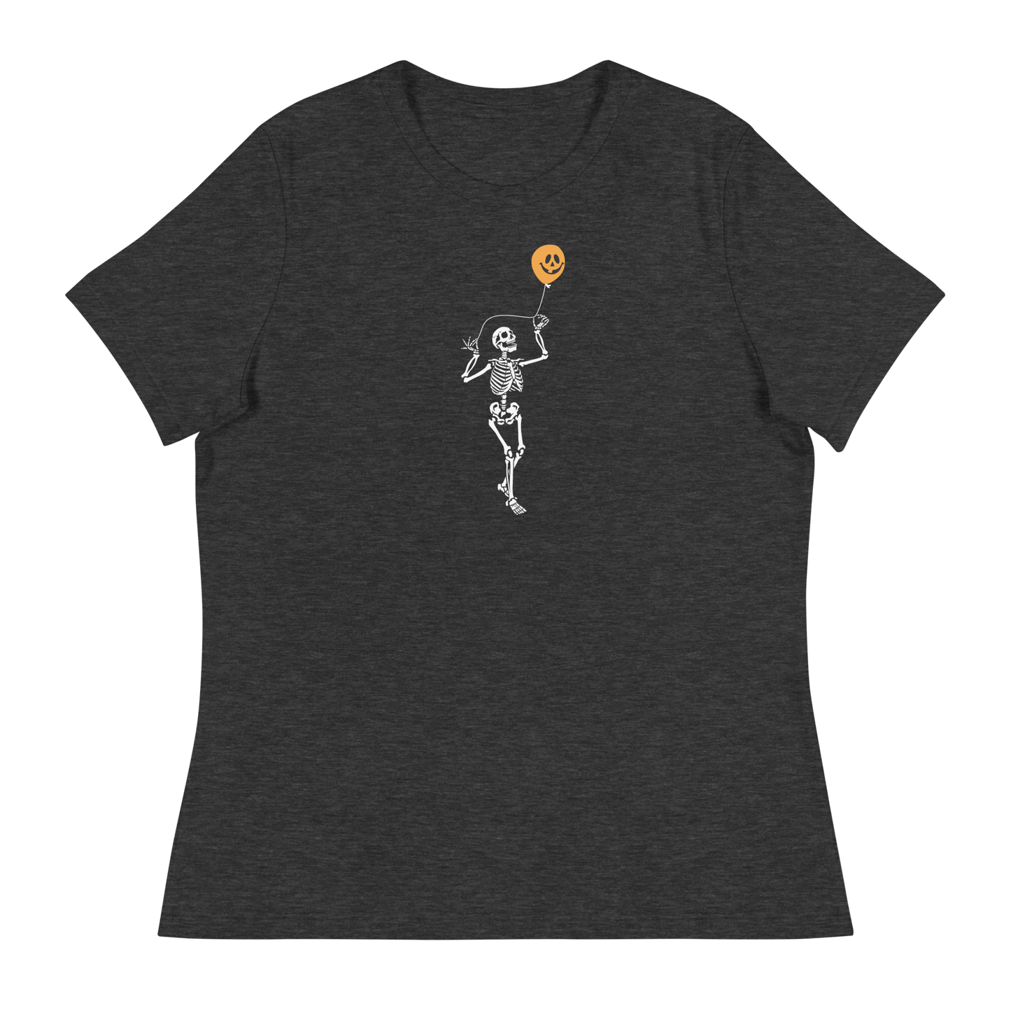 Women's - Halloween Skeleton Pumpkin Balloon - Funny T-Shirt