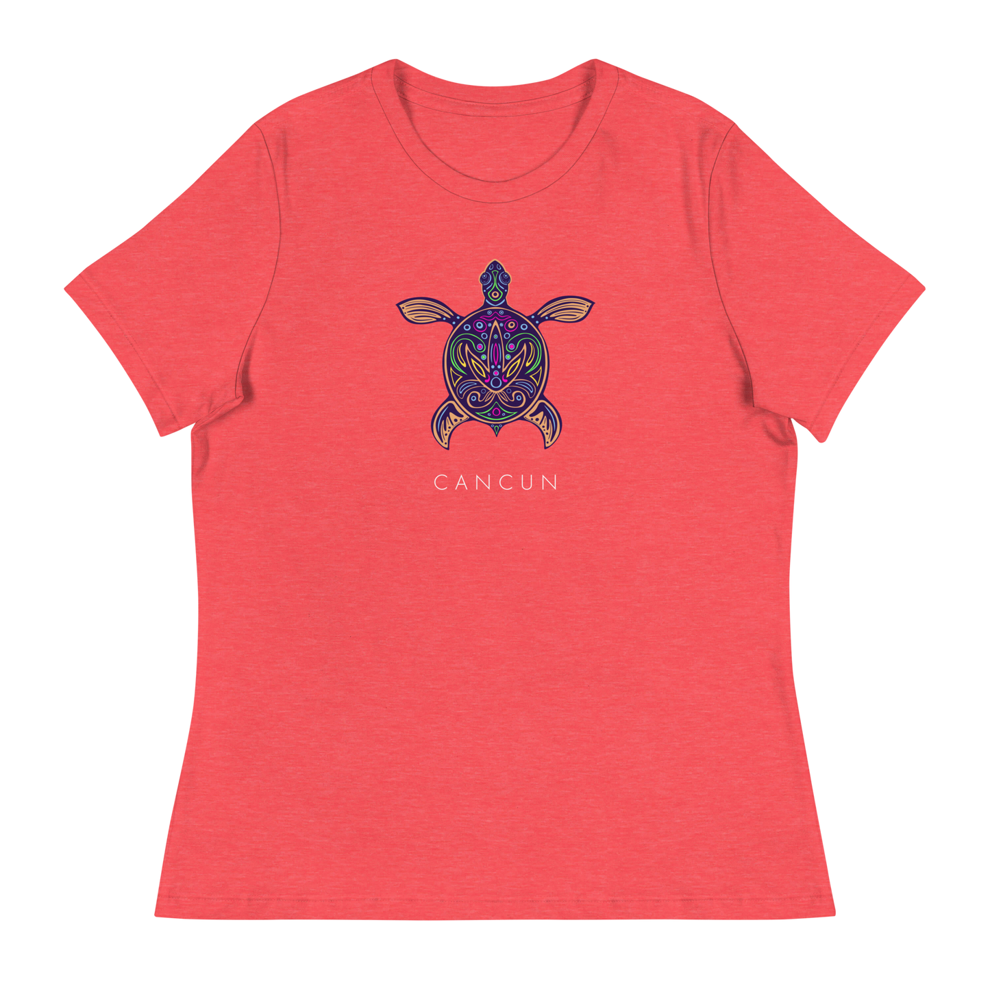 Women's - CANCUN - Tribal Vibrant Turtle T-Shirt